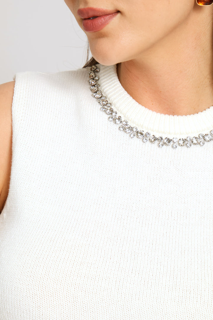Diamante Pullover - Cream