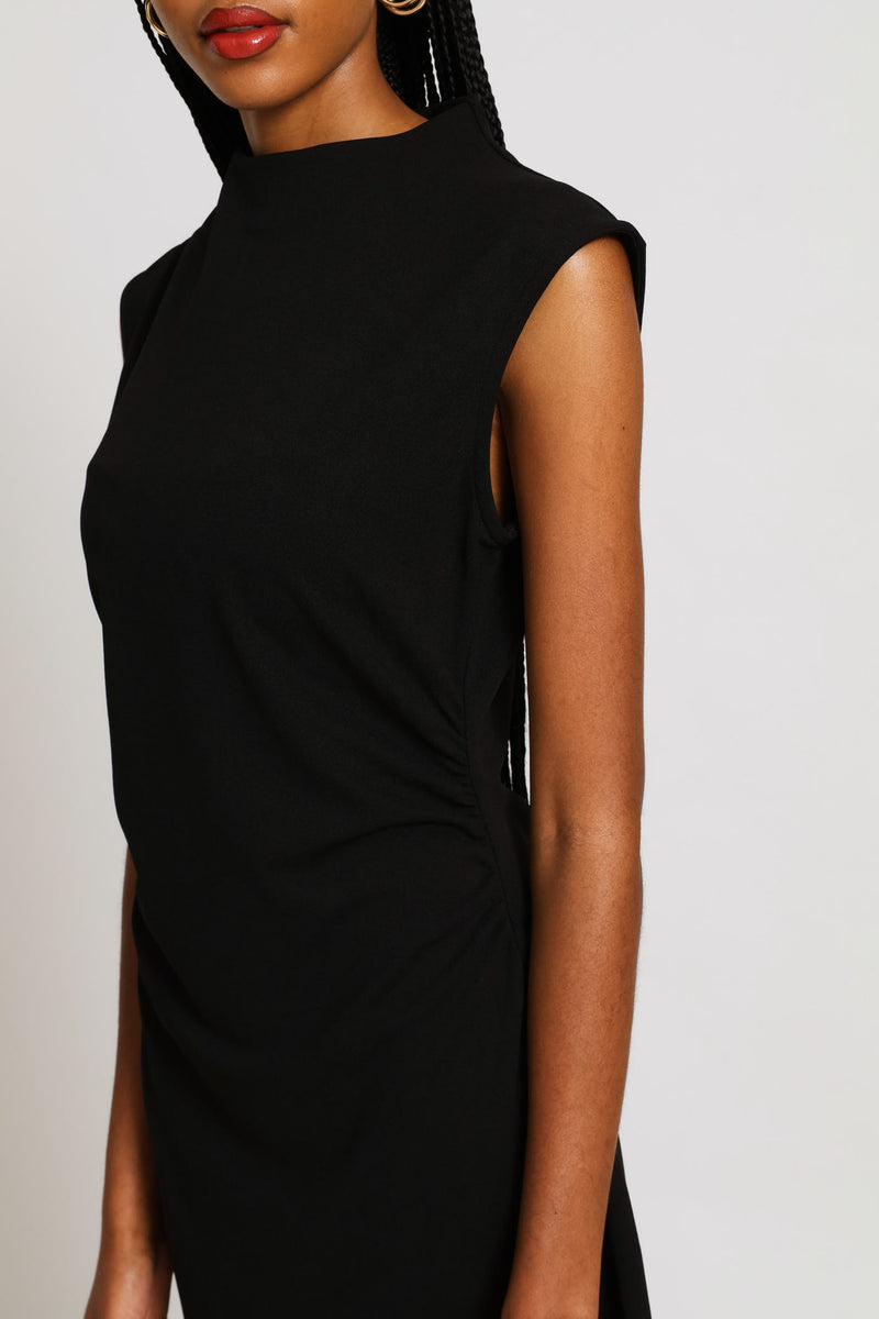 Lace Hem Mini Dress - Black