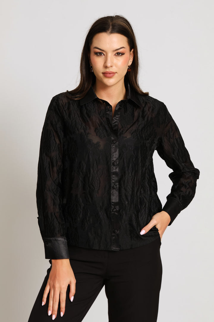 Applique Shirt - Black