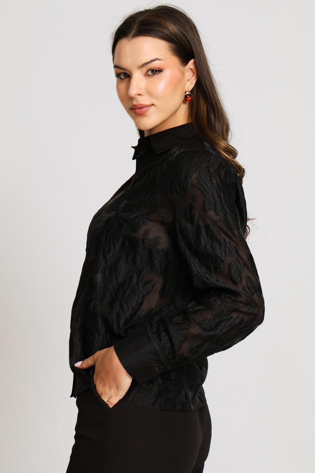 Applique Shirt - Black