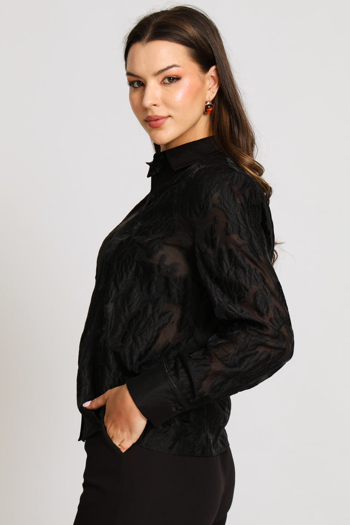 Applique Shirt - Black