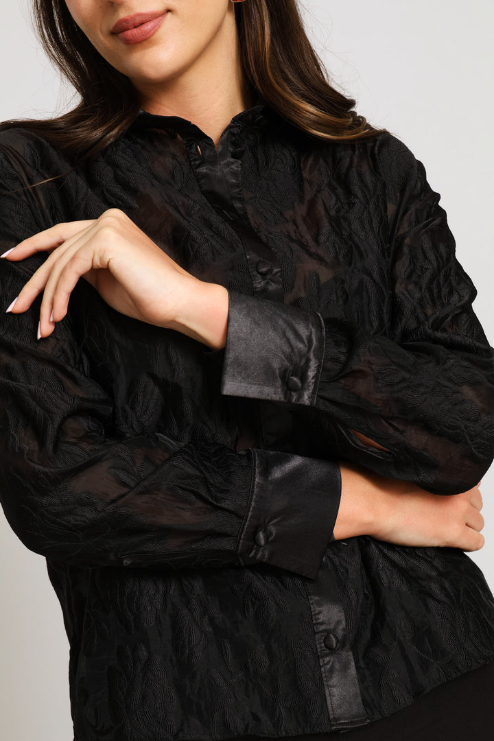 Applique Shirt - Black