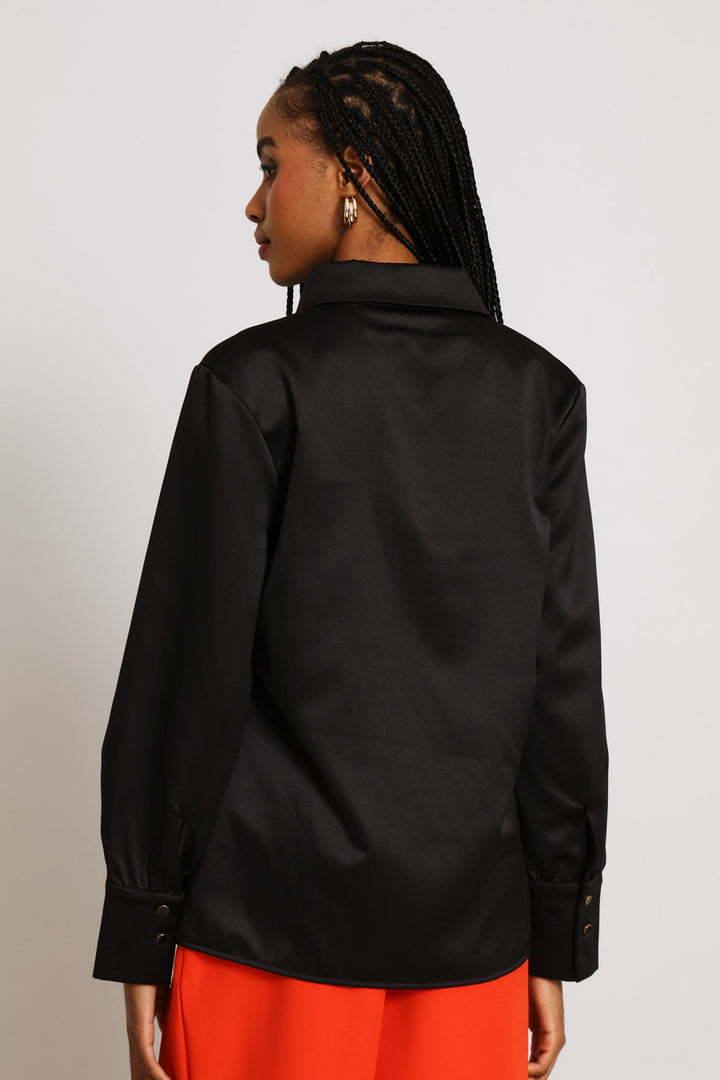 Satin Shirt - Black