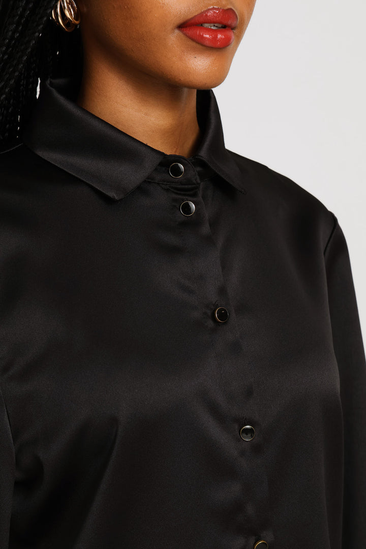 Satin Shirt - Black