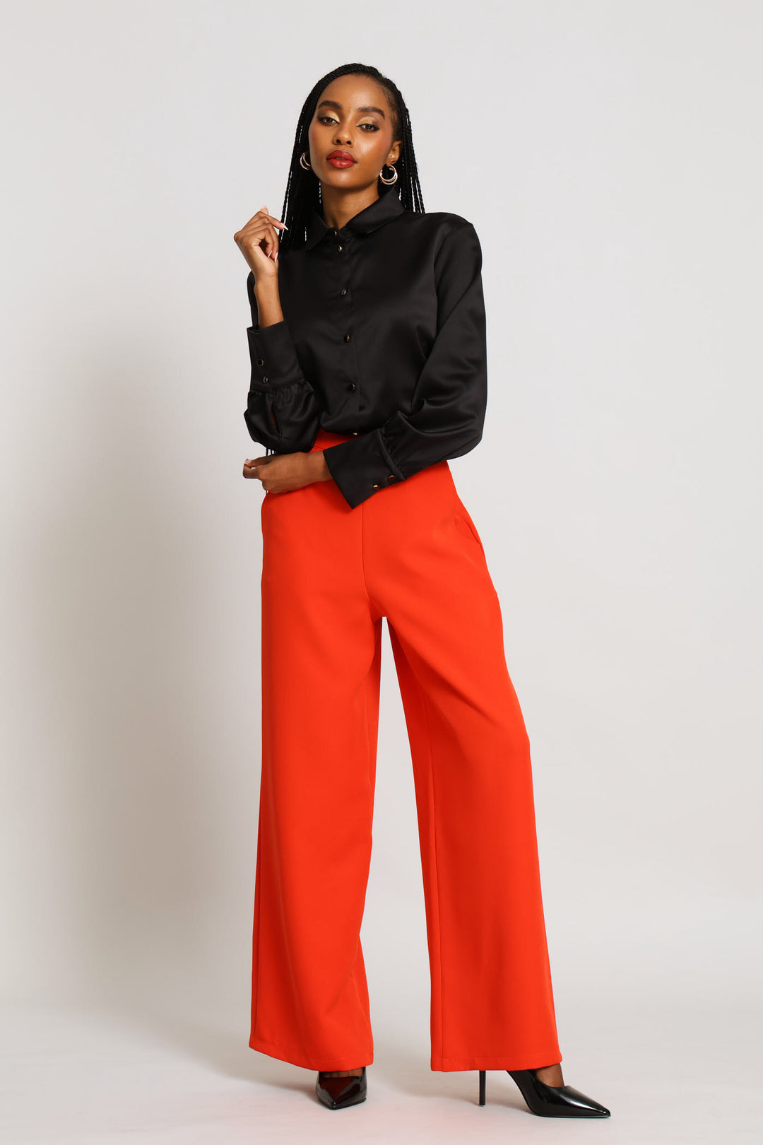 Satin Shirt - Black