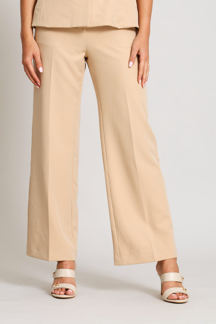 Dome Button Straight Leg Pant - Stone
