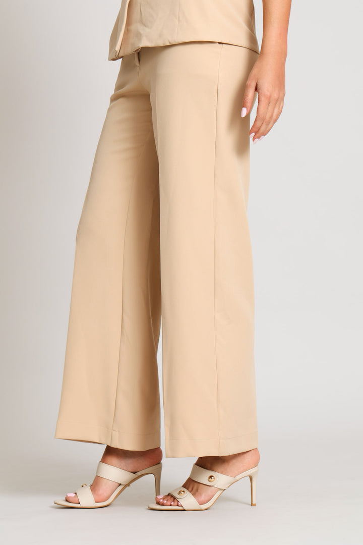 Dome Button Straight Leg Pant - Stone