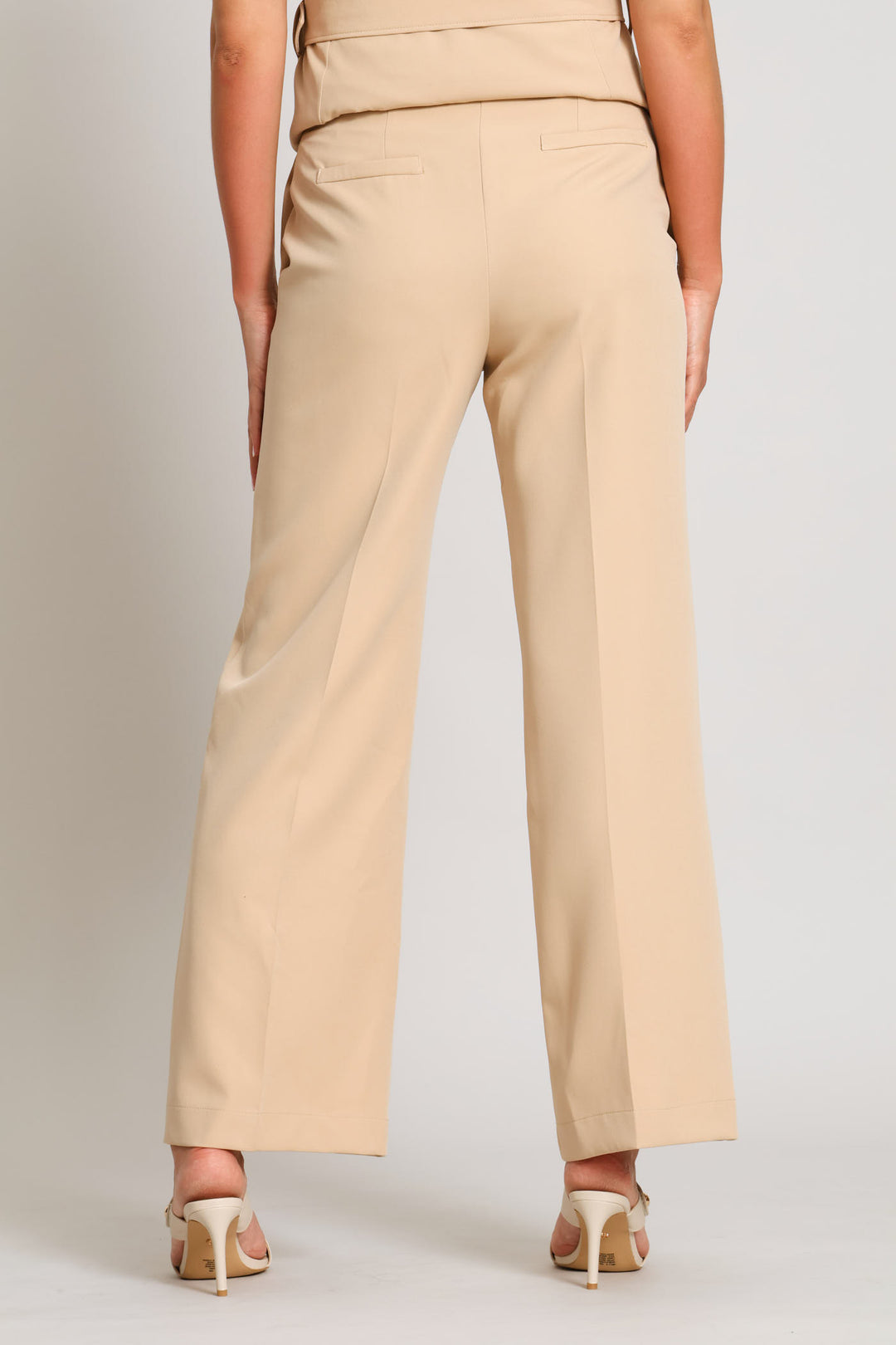 Dome Button Straight Leg Pant - Stone
