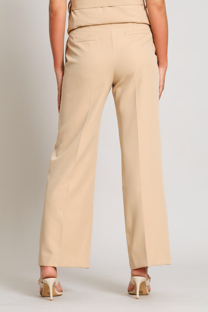 Dome Button Straight Leg Pant - Stone