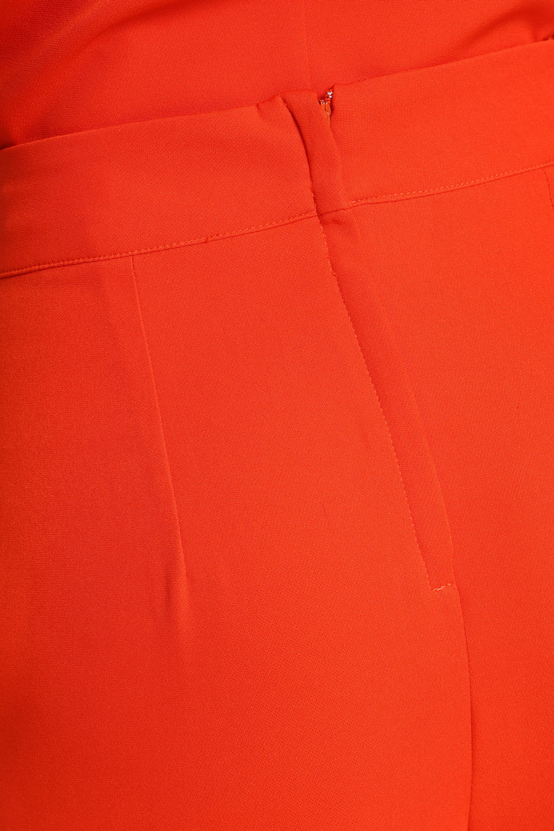 Three Button Wide Leg Pant - Coral