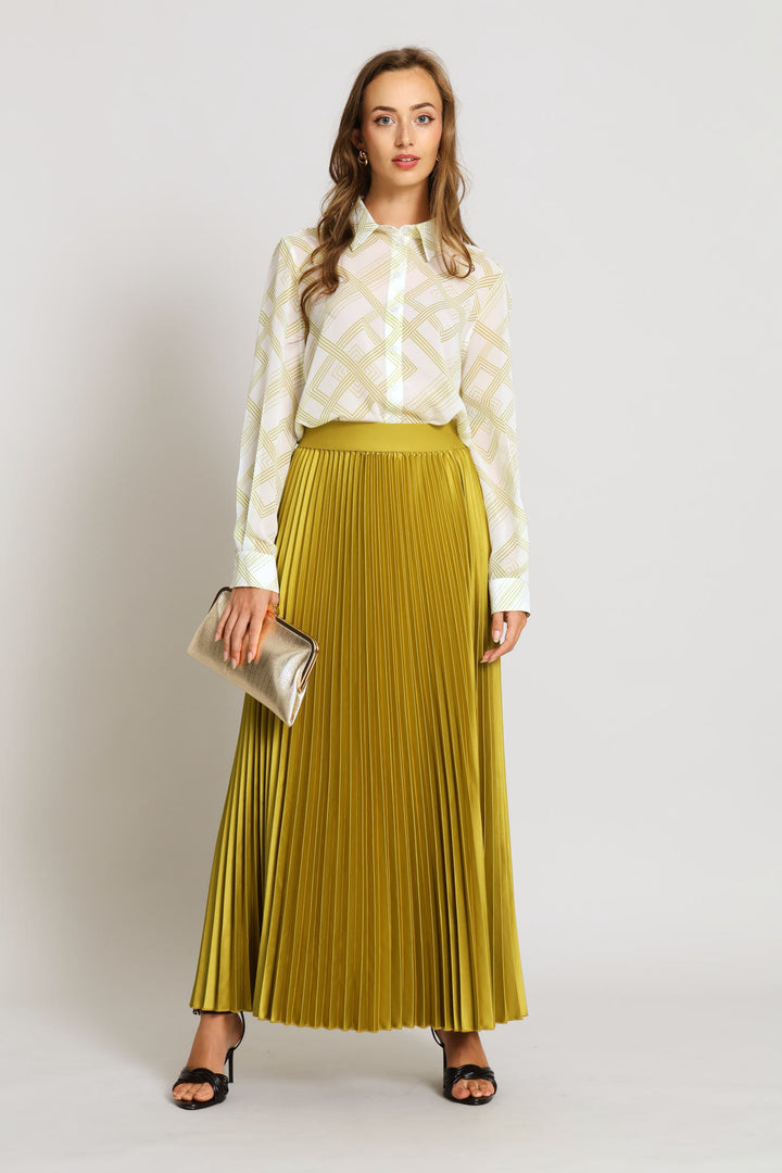 Geo Chiffon Shirt - Cream