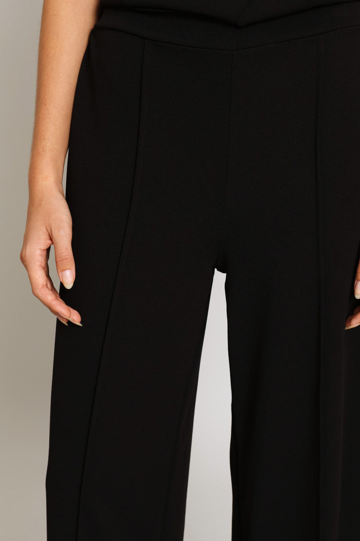 Pin Tuck Wide Leg Pant - Black