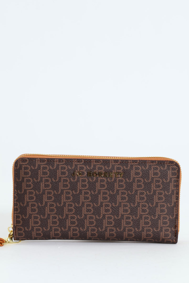 Paula Logo Wristlet Bag - Brown