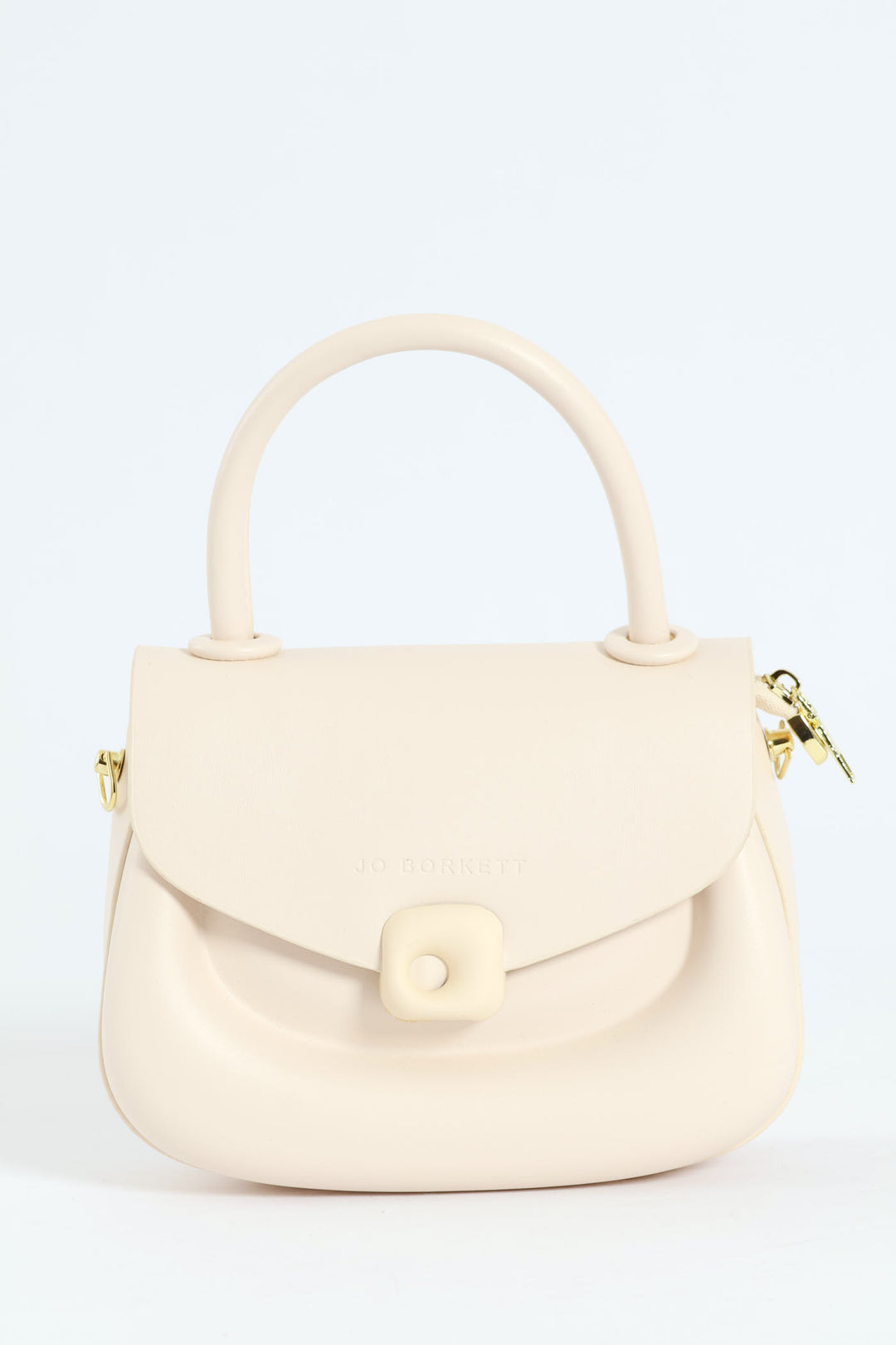 Florence Flap Bag With Top Handle - Beige