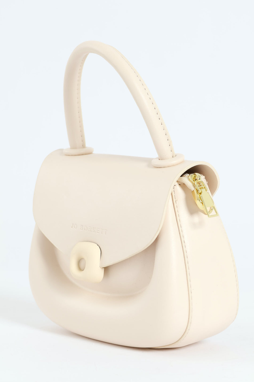 Florence Flap Bag With Top Handle - Beige