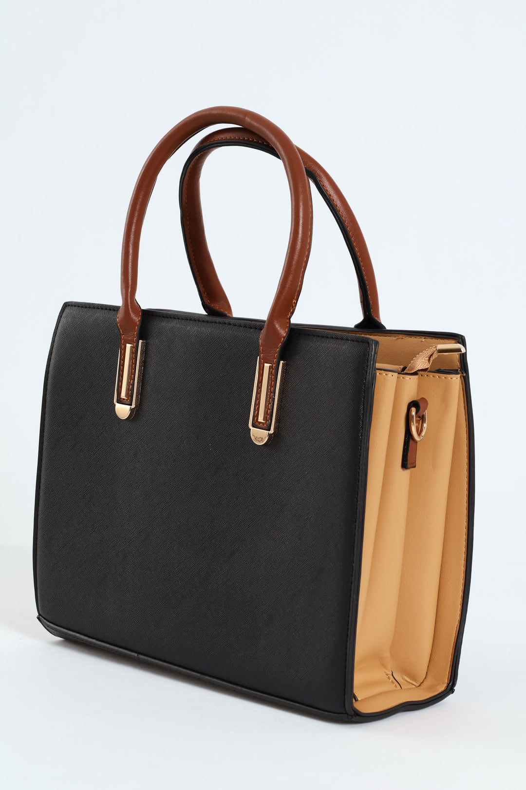 Multi Compartment Square Tote Bag - Black