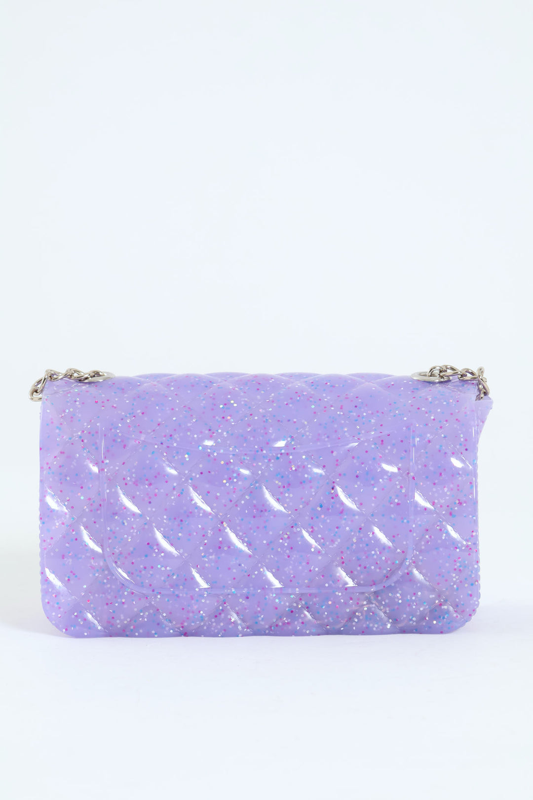 Girls Jelly Glitter Crossbody Bag - Lilac