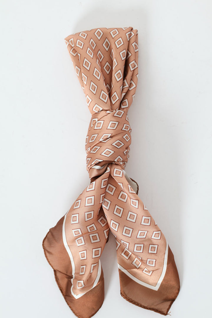 Monogram Satin Feel Scarf - Blush