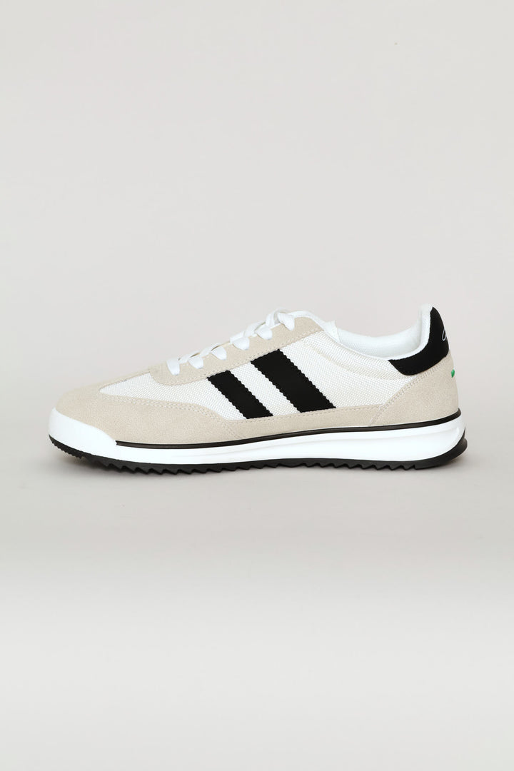 The Game Double Stripe Detail Sneaker - White