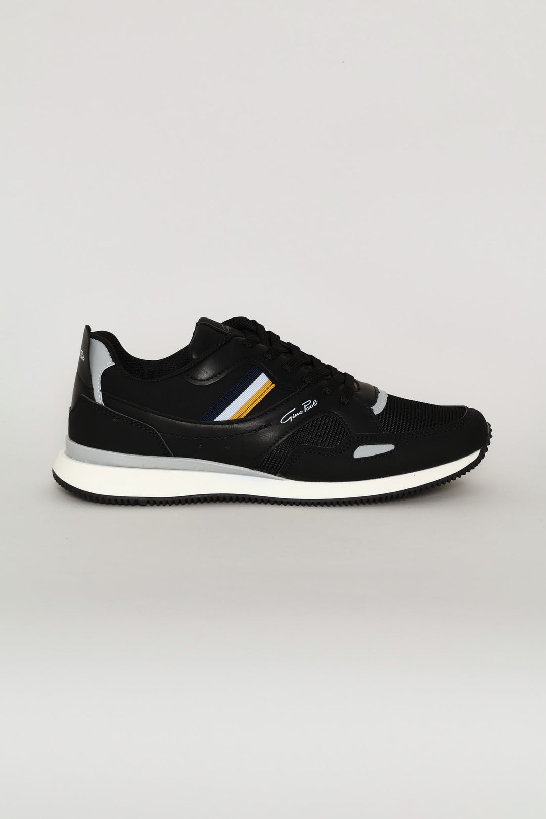 Anton Lace Up Retro Trainer - Black