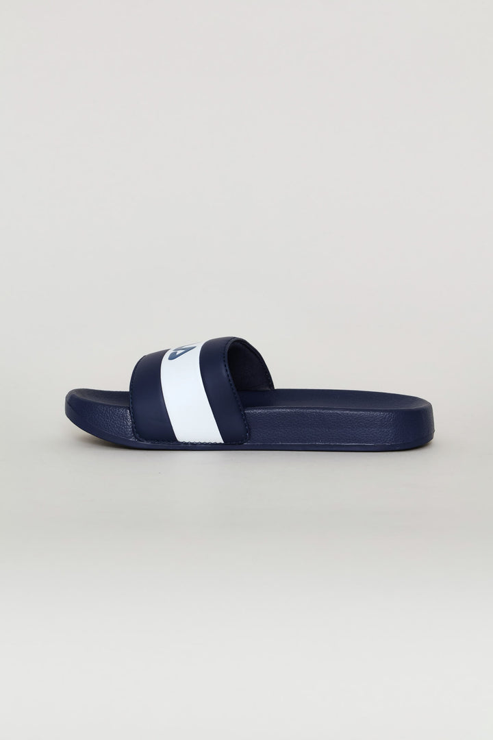 Boys Dino Slide - Navy/White