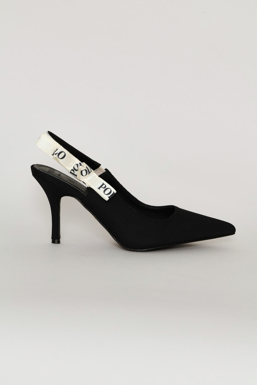 Tape Slingback Heel - Black