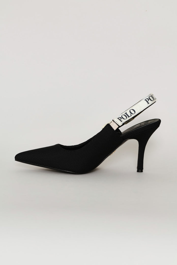Tape Slingback Heel - Black