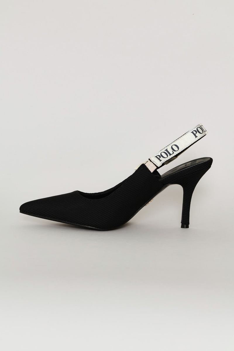 Tape Slingback Heel - Black