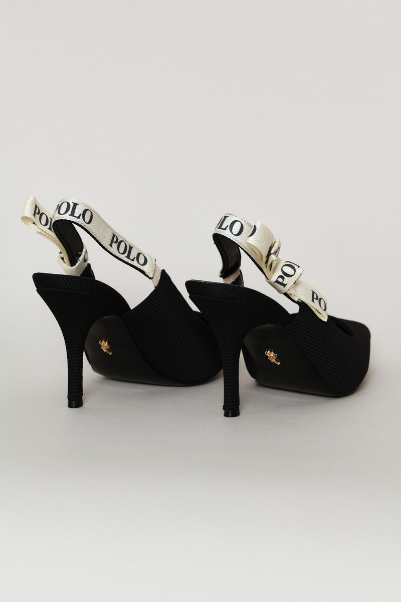 Tape Slingback Heel - Black