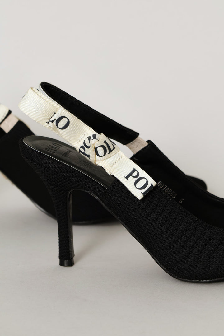 Tape Slingback Heel - Black