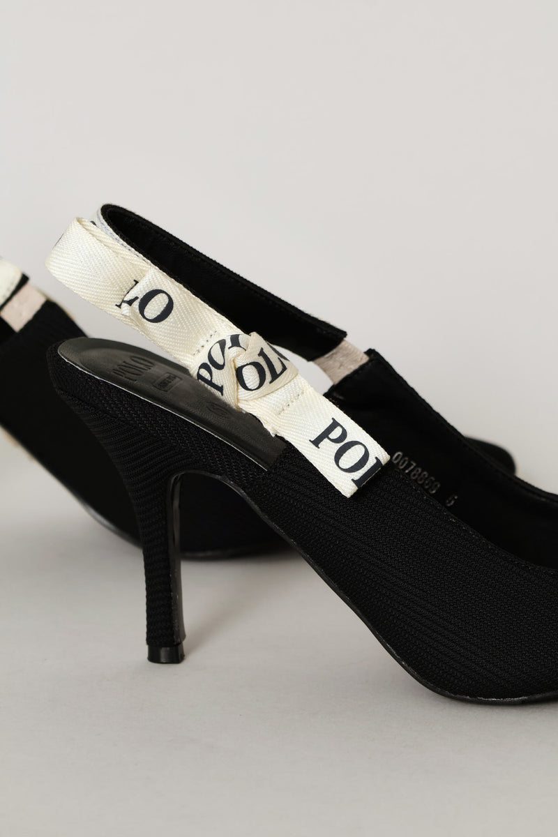 Tape Slingback Heel - Black
