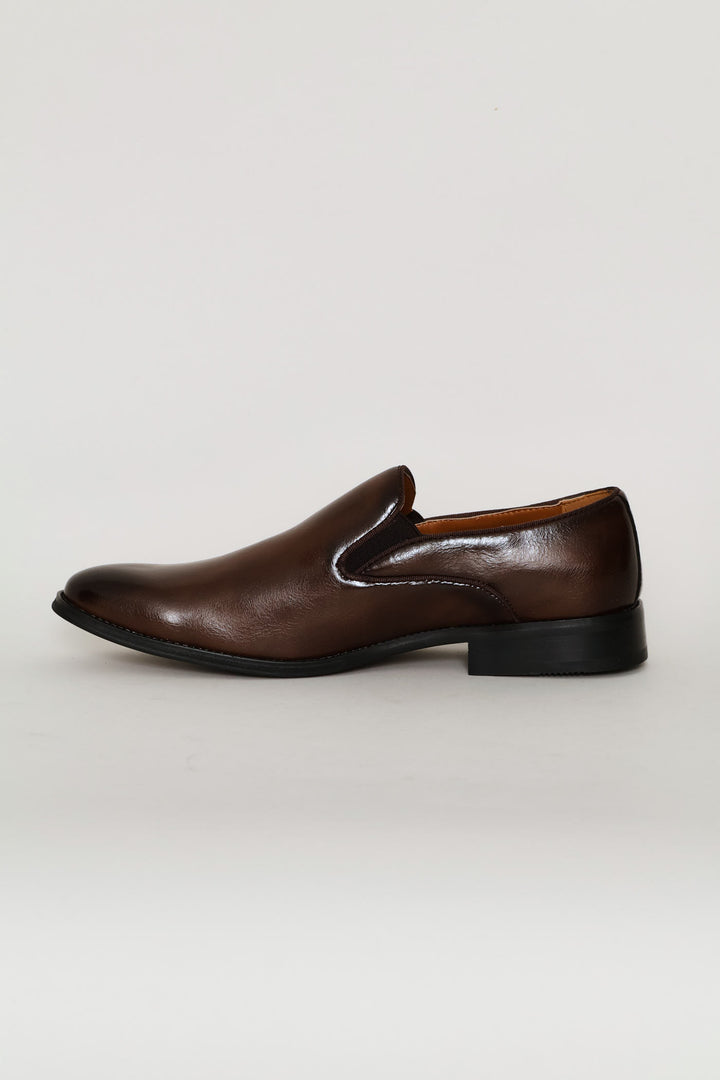 Miguel Plain Toe Slip On - Brown