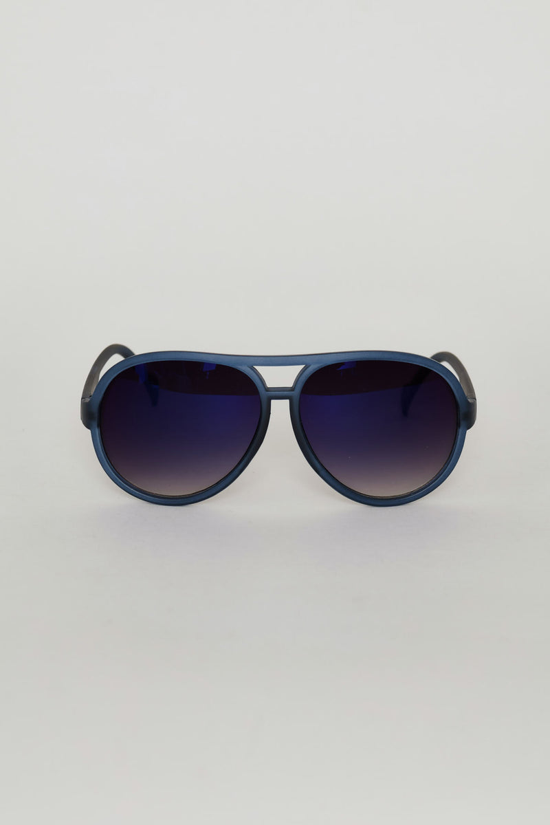 Pre-Boys Retro Plasitc Aviator Sunnies - Blue