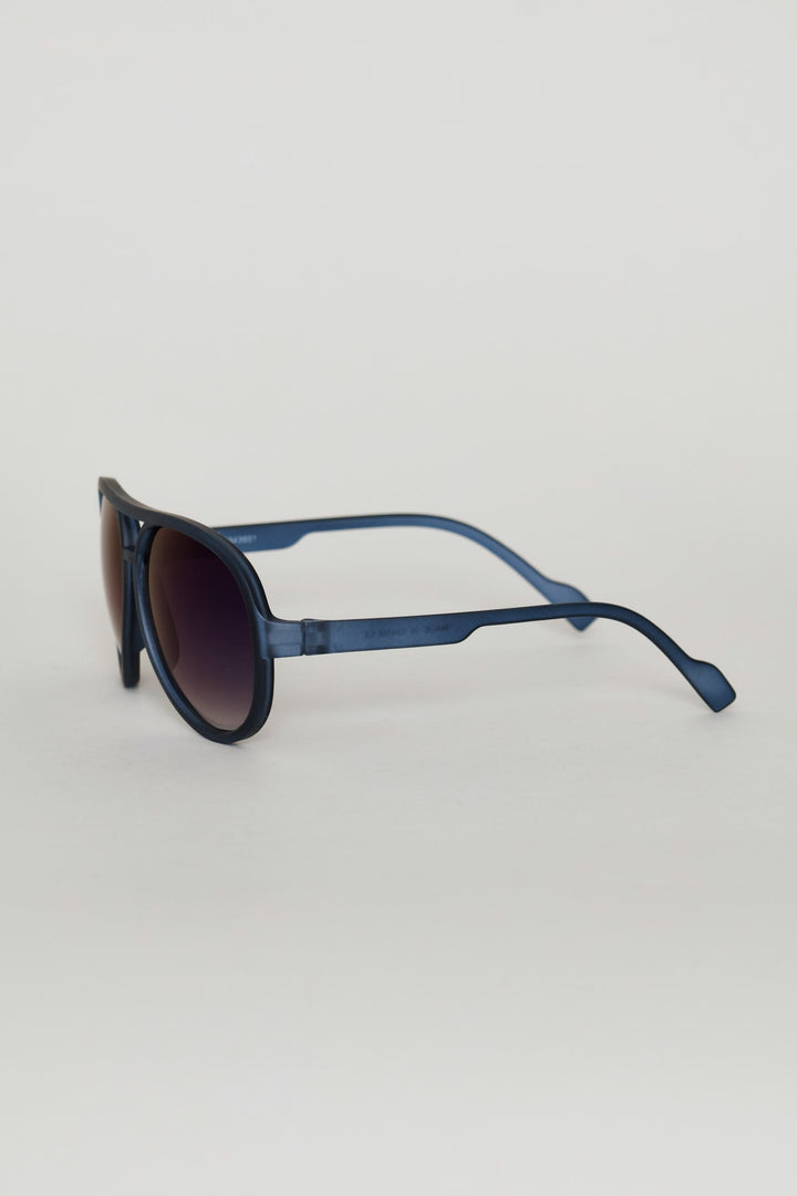 Pre-Boys Retro Plasitc Aviator Sunnies - Blue
