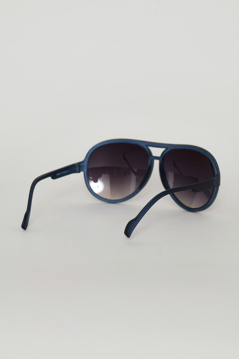Pre-Boys Retro Plasitc Aviator Sunnies - Blue