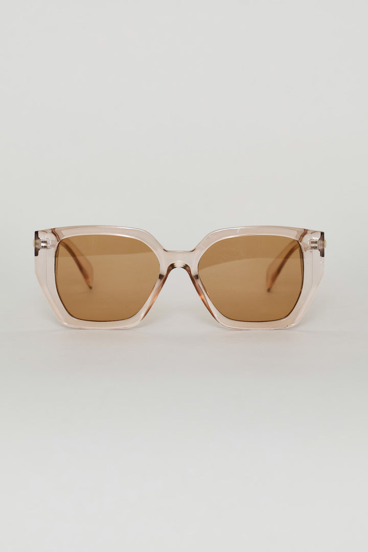 Bevelled Clear Lense Sunglasses - Clear