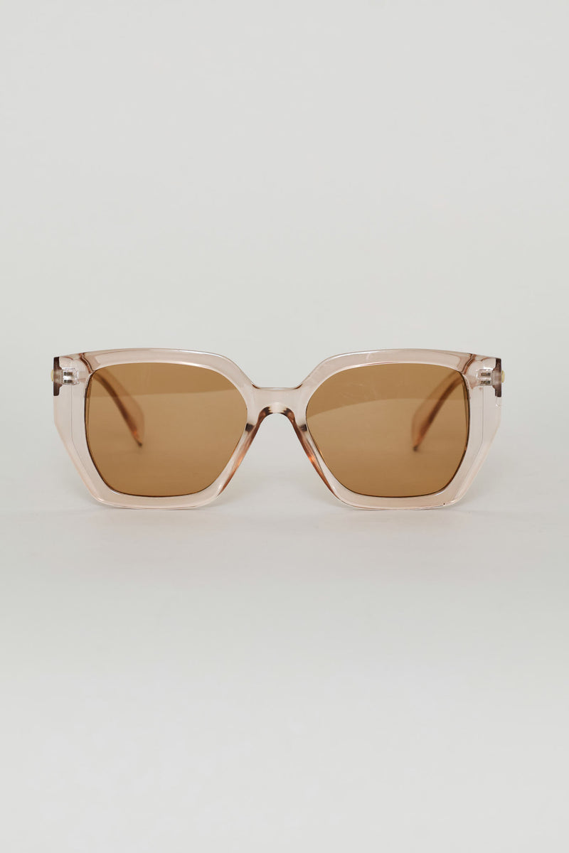 Bevelled Clear Lense Sunglasses - Clear