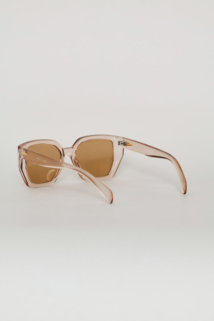 Bevelled Clear Lense Sunglasses - Clear
