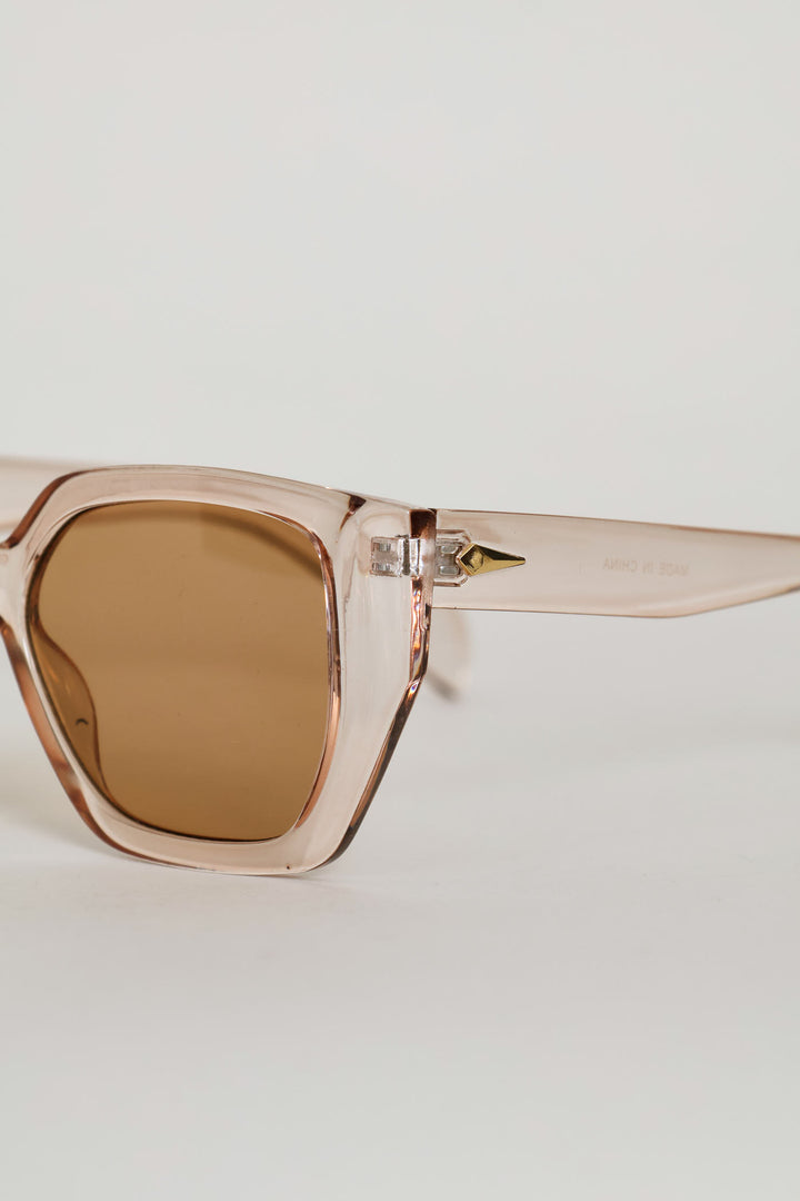 Bevelled Clear Lense Sunglasses - Clear