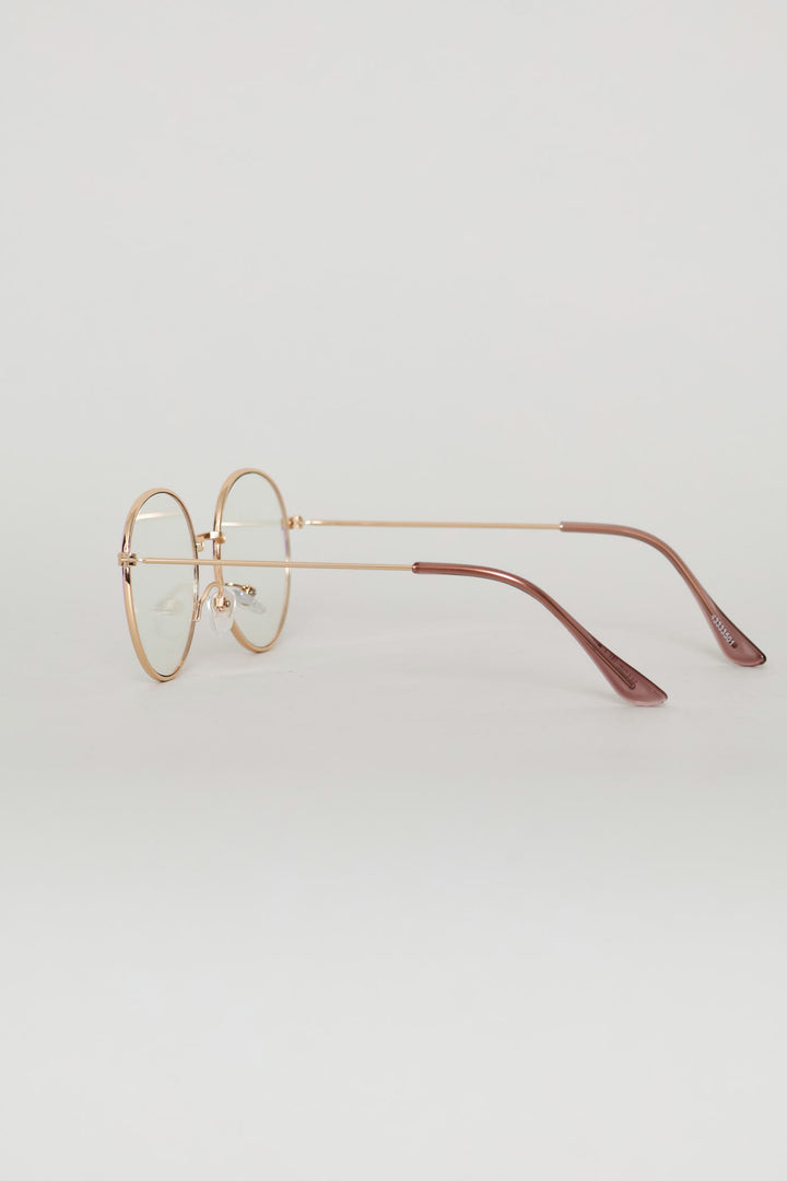 Girls Geeky Round Glasses - Lilac