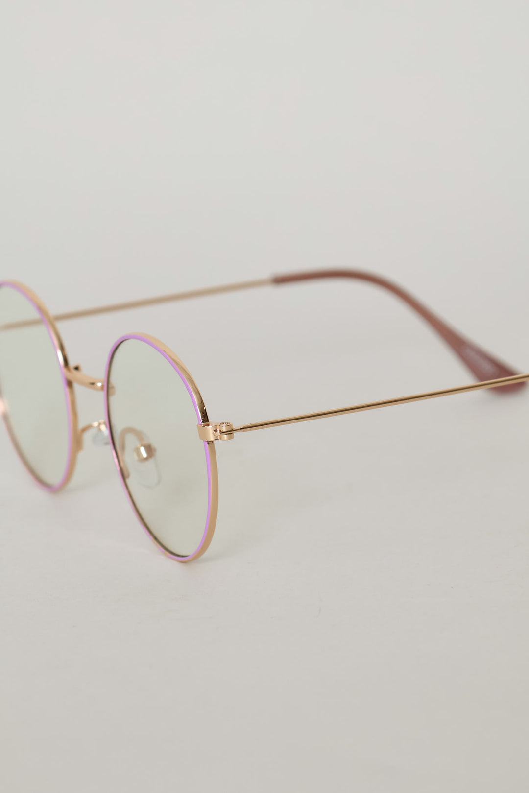 Girls Geeky Round Glasses - Lilac