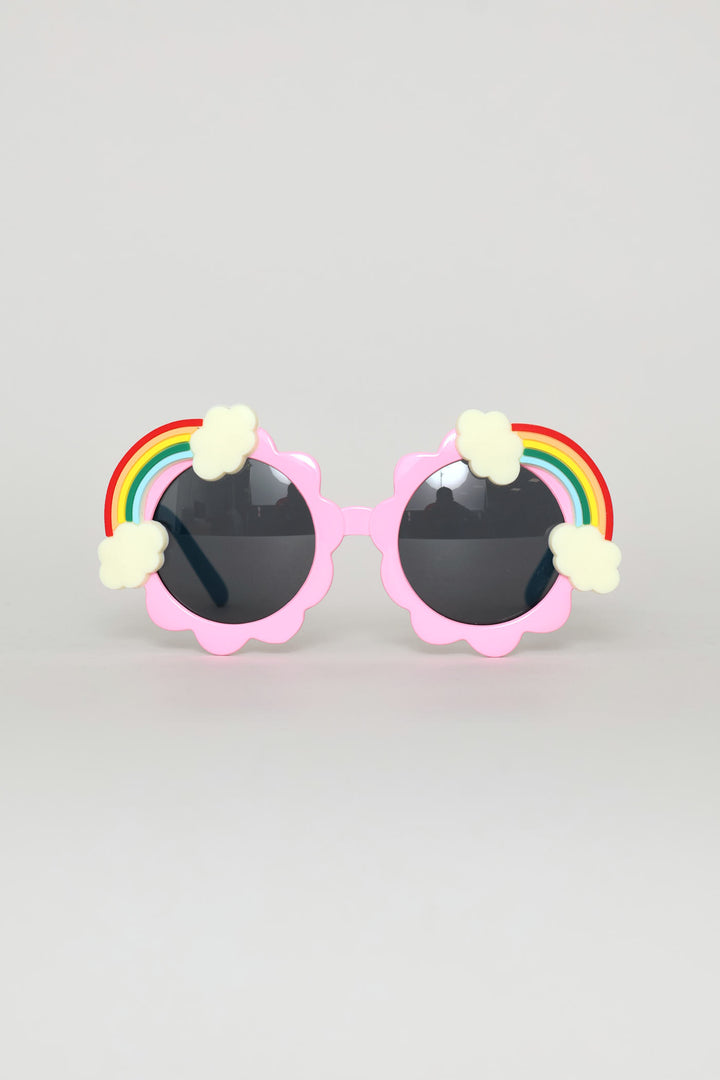 Pre-Girls Rainbow On Ends Novelty Sunglasses - Pink