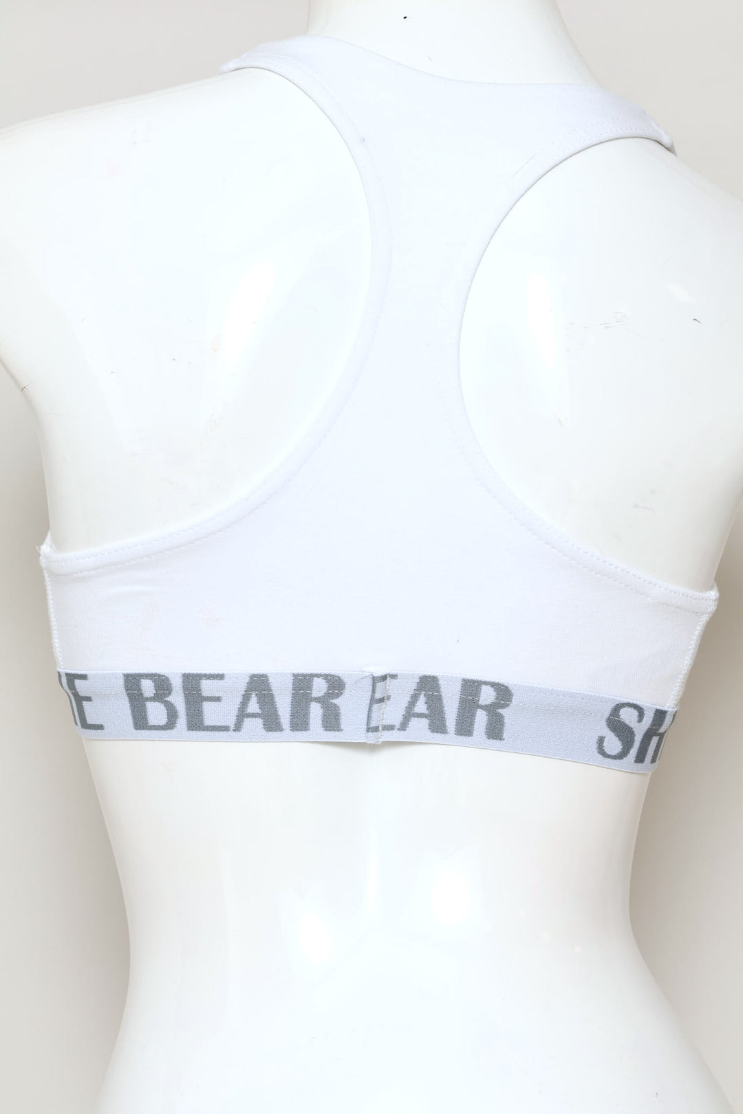 Racer Back Crop Bra - White