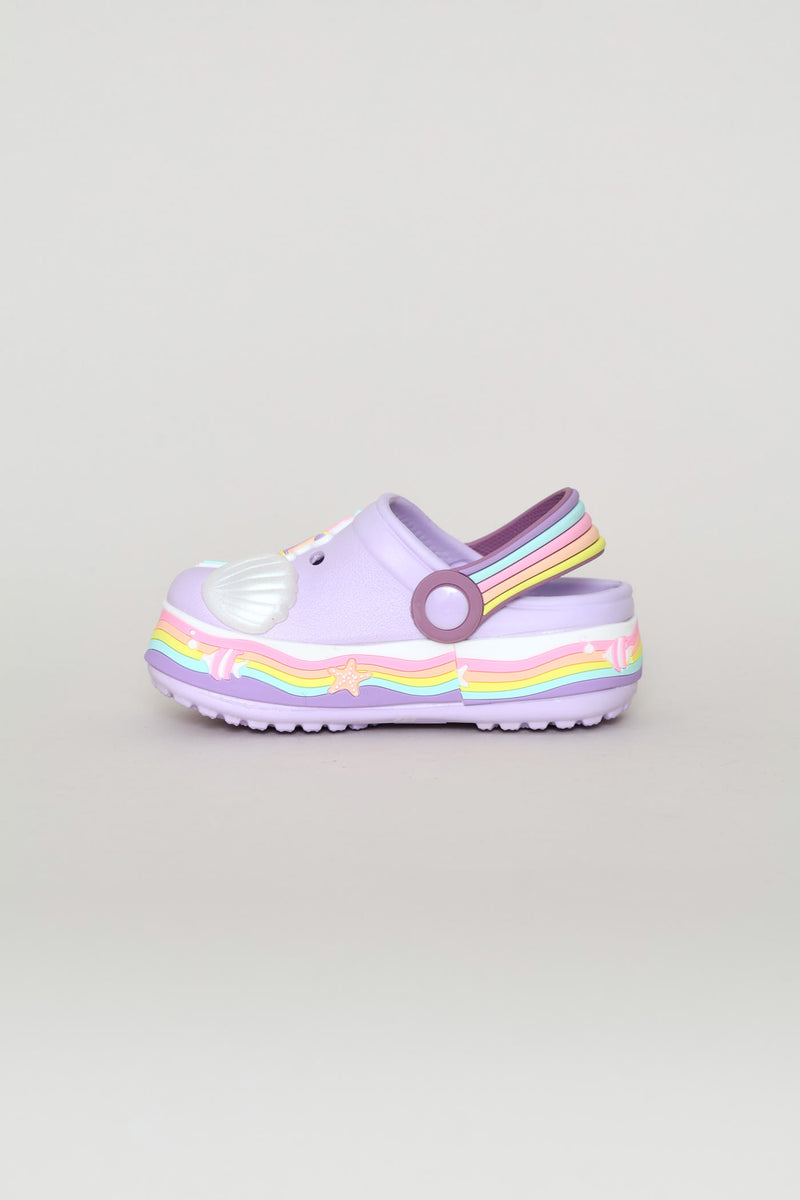 Pre-Girls Sea Strip Clog - Lilac