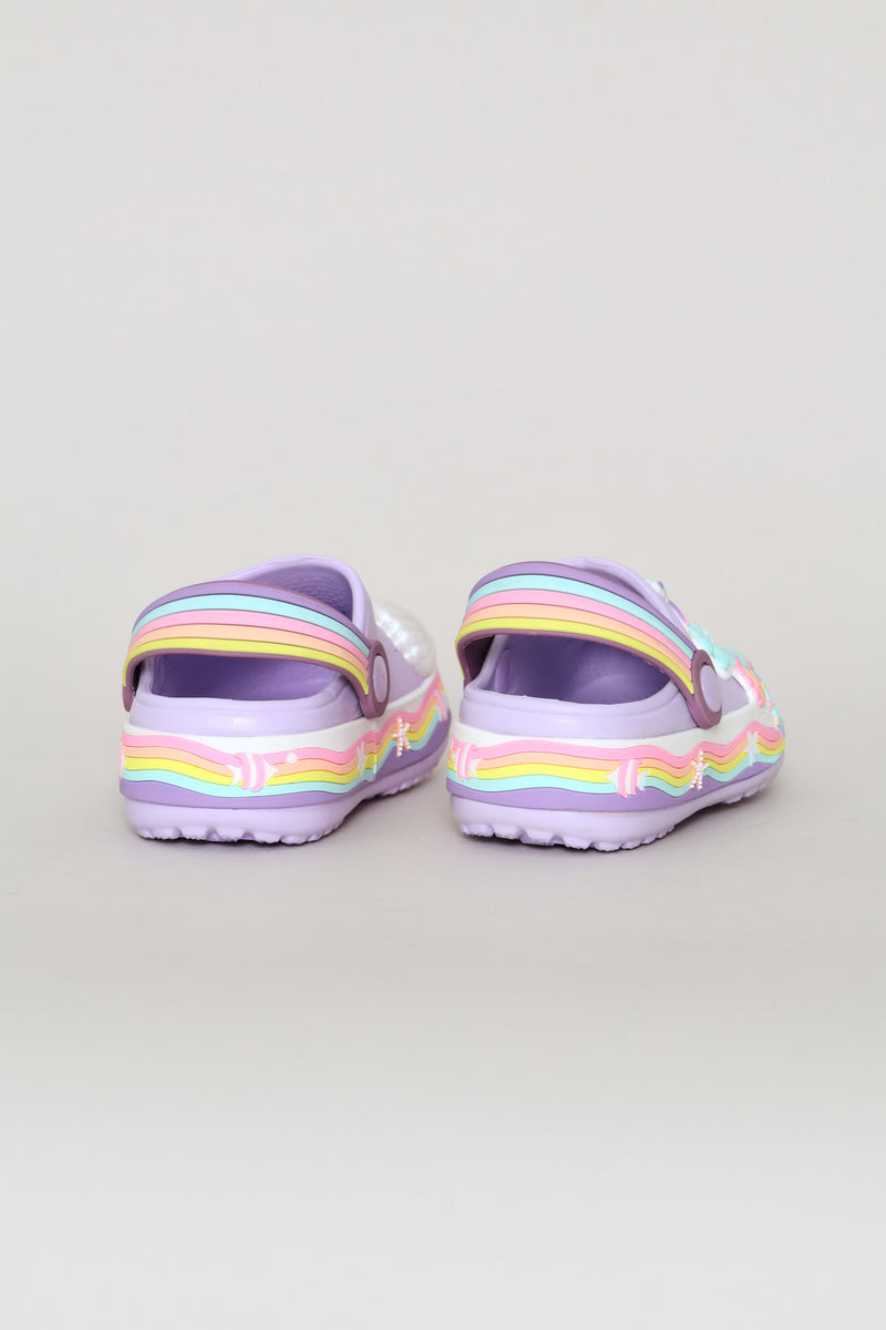 Pre-Girls Sea Strip Clog - Lilac