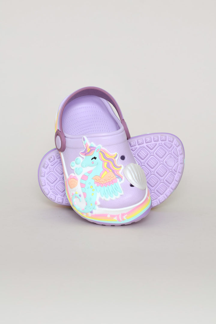 Pre-Girls Sea Strip Clog - Lilac