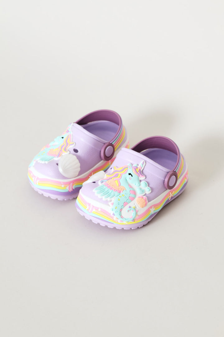 Pre-Girls Sea Strip Clog - Lilac