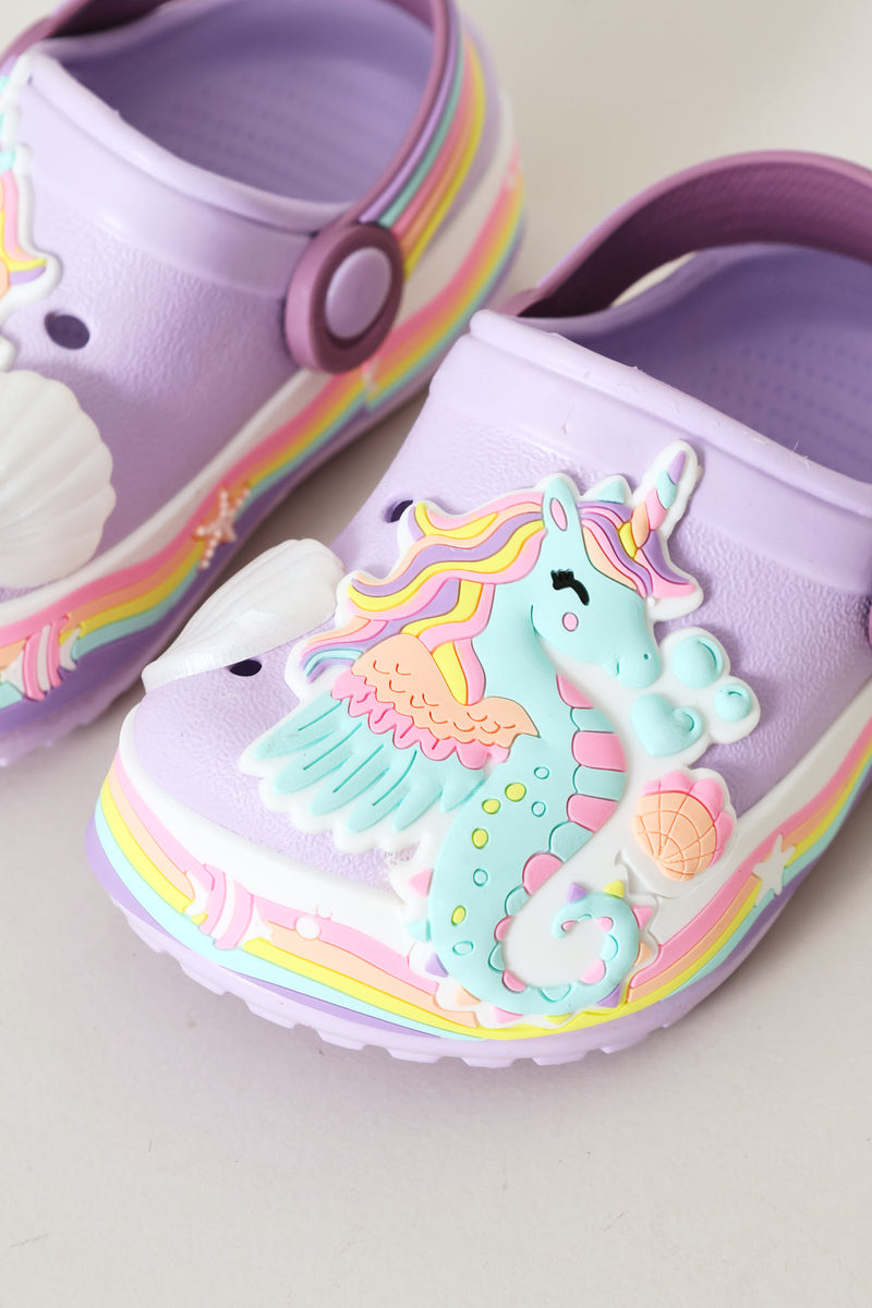 Pre-Girls Sea Strip Clog - Lilac