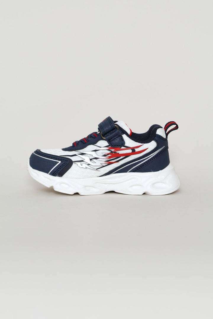 Pre-Boys Kai Lights Sneaker - Navy/White