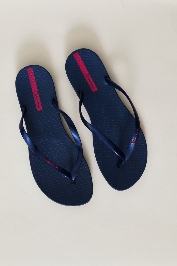 Wave Thong Sandals - Navy